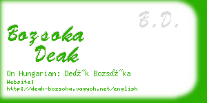 bozsoka deak business card